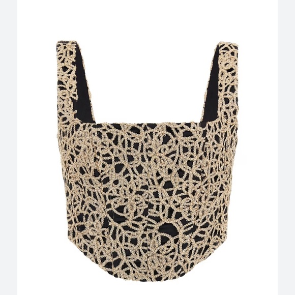 New Guess Marciano Selena Embellished Gold Bustier Corset 8 M - Picture 5 of 6